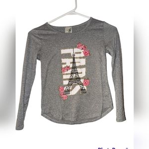 Grey lily Bleu floral Paris shirt size 7/8